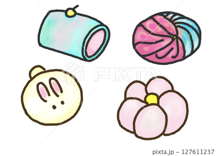 カラフルでキュートな練り切り和菓子 Cute Nerikiri Sweets 127611237