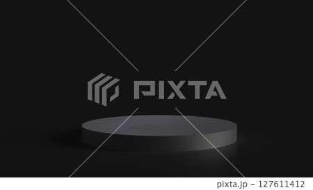 The Black podium for Advertising or present concept 3d Rendering. The Black podium for Advertising or present concept 3d Rendering. 127611412