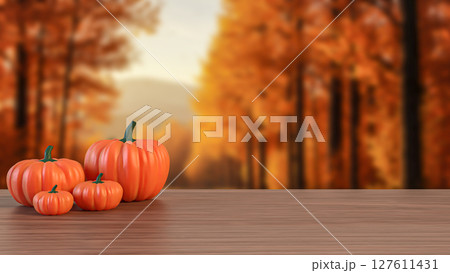 The Pumpkin for food or Holiday concept 3d Rendering. The Pumpkin for food or Holiday concept 3d Rendering. 127611431