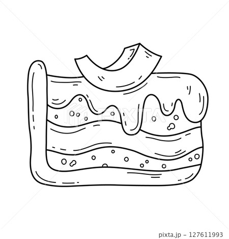 Isolated doodle style pie slice 127611993