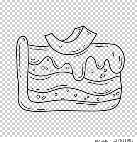 Isolated doodle style pie slice 127611993