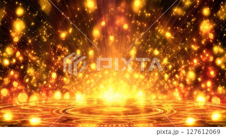 パチンコボーナスステージ風ゴールド演出 派手な光エフェクト パチンコボーナスステージ風ゴールド演出 派手な光エフェクト 127612069