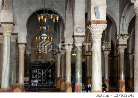 Interior of Great Mosque of Kairouan  127612243