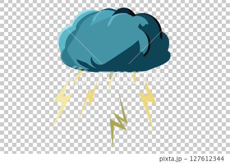 天氣插畫閃電雷聲雷雨 天氣插畫閃電雷聲雷雨 127612344