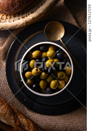 Green and Black Olives Green and Black Olives 127612559