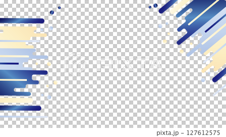 スタイリッシュモダン背景イラスト素材　枠フレーム青紺色ビジネスさわやか　ベクターpng　白バック 127612575