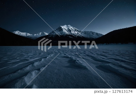 Starry Night Over Snow-Capped Peaks with Generative AI. Starry Night Over Snow-Capped Peaks with Generative AI. 127613174
