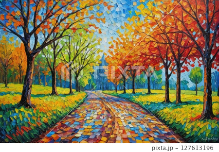 A Stroll through Autumn Vibrance with Generative AI. 127613196