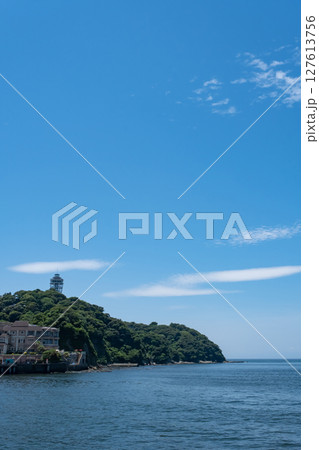 片瀬西浜海水浴場から江の島を見た風景 127613756