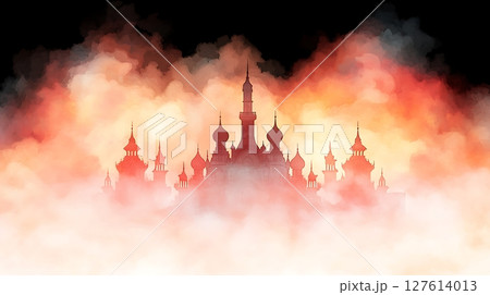 panorama of famous world landmarks 127614013