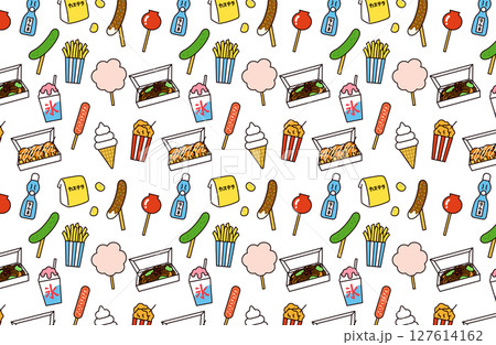 お祭りフードの背景イラスト 127614162