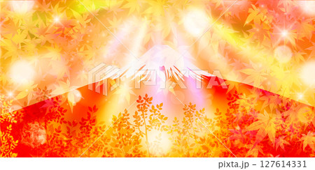 富士山 紅葉 もみじ 秋 背景 富士山 紅葉 もみじ 秋 背景 127614331