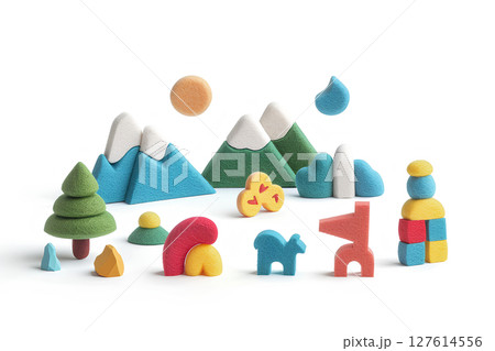 子供たちの可愛い遊具の3D画像-2 127614556