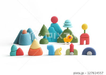 子供たちの可愛い遊具の3D画像-2 子供たちの可愛い遊具の3D画像-2 127614557