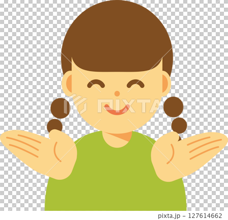 一個微笑的女人張開雙臂的插圖 一個微笑的女人張開雙臂的插圖 127614662