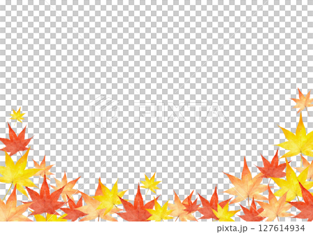 秋葉，楓葉，水彩，秋天，插圖 127614934