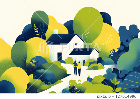 可愛い住宅と街づくり（2D） 127614996