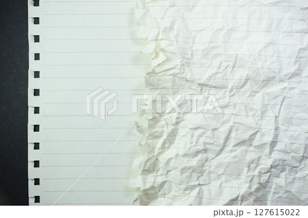 crumpled line paper texture background,  blank sheet notebook 127615022