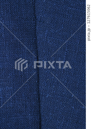 blue hemp viscose natural fabric cloth color, sackcloth rough texture of textile fashion 127615062