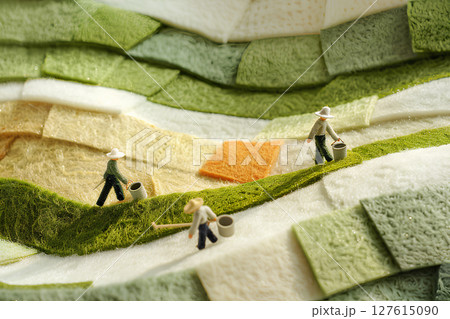 可愛い農作業風景(フェルトイラスト)-2 可愛い農作業風景(フェルトイラスト)-2 127615090