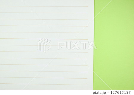 line paper texture on green background,  blank sheet notebook line paper texture on green background,  blank sheet notebook 127615157