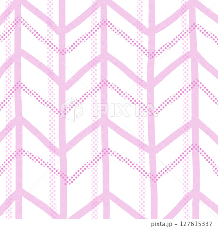 ピンクドットのヘリンボーン柄の背景イラスト 127615337