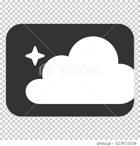 夜空的黑白平面插圖 127615338