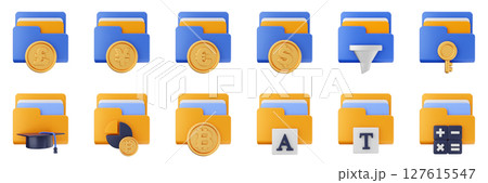 3d file folder data document information archive icon set bundle illustration 3d file folder data document information archive icon set bundle illustration 127615547