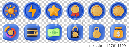 3d user interface icon set bundle illustration 3d user interface icon set bundle illustration 127615599
