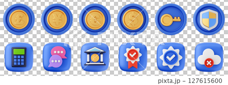 3d user interface icon set bundle illustration 3d user interface icon set bundle illustration 127615600