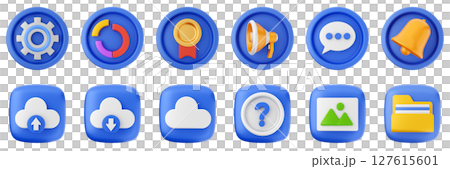 3d user interface icon set bundle illustration 3d user interface icon set bundle illustration 127615601