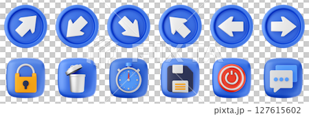 3d user interface icon set bundle illustration 3d user interface icon set bundle illustration 127615602