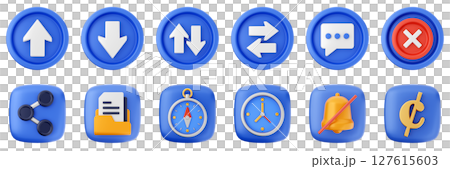 3d user interface icon set bundle illustration 3d user interface icon set bundle illustration 127615603