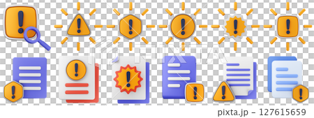 3d warning file data searching scanning danger alert caution risk important sign icon set bundle 3d warning file data searching scanning danger alert caution risk important sign icon set bundle 127615659