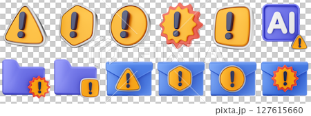 3d warning artificial intelligence folder mail danger alert caution risk important sign icon set bundle 3d warning artificial intelligence folder mail danger alert caution risk important sign icon set bundle 127615660
