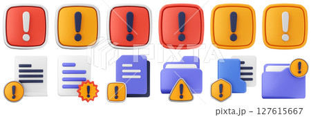 3d warning danger alert caution risk important file folder data sign icon set bundle 3d warning danger alert caution risk important file folder data sign icon set bundle 127615667