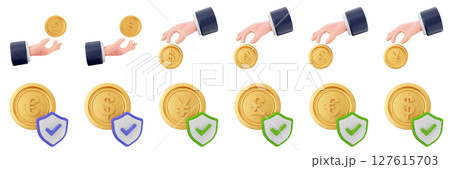 3d coin finance investment wealth payment income money dollar icon set bundle illustration 3d coin finance investment wealth payment income money dollar icon set bundle illustration 127615703