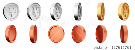 3d coin finance investment wealth payment income money dollar icon set bundle illustration 127615761