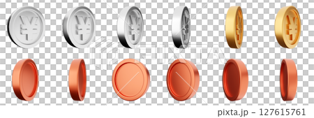 3d coin finance investment wealth payment income money dollar icon set bundle illustration 127615761