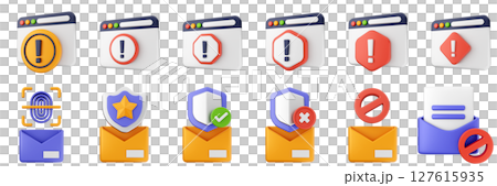 3d internet website mail cyber security safety data protection icon set bundle illustration 3d internet website mail cyber security safety data protection icon set bundle illustration 127615935