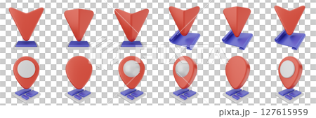 3d location mark navigation mark pin position icon set bundle illustration 3d location mark navigation mark pin position icon set bundle illustration 127615959