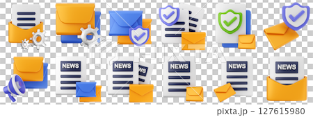 3d mail email message settings newsletter document file envelope media chat delivery icon set bundle illustration 3d mail email message settings newsletter document file envelope media chat delivery icon set bundle illustration 127615980