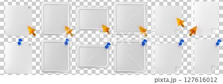 3d message click pin blank comment sticky note paper text box speech bubble icon set bundle illustration 127616012