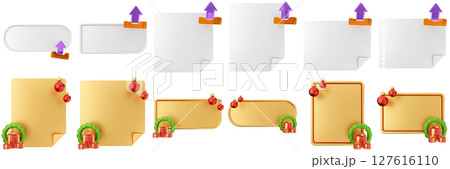 3d message christmas blank comment sticky note paper text box speech bubble icon set bundle illustration 3d message christmas blank comment sticky note paper text box speech bubble icon set bundle illustration 127616110