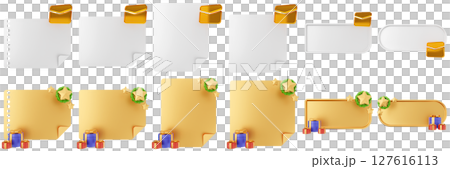 3d message christmas blank comment sticky note paper text box speech bubble icon set bundle illustration 127616113