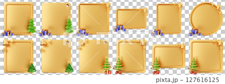 3d message christmas blank comment sticky note paper text box speech bubble icon set bundle illustration 127616125