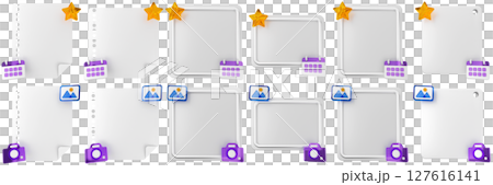 3d message blank comment sticky note paper text box speech bubble icon set bundle illustration 127616141