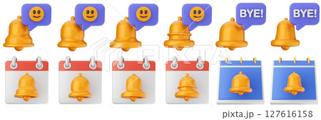 3d notification calendar chat notice alert attention application bell alarm reminder icon set bundle illustration 3d notification calendar chat notice alert attention application bell alarm reminder icon set bundle illustration 127616158