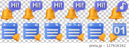 3d notification calendar chat notice alert attention application bell alarm reminder icon set bundle illustration 3d notification calendar chat notice alert attention application bell alarm reminder icon set bundle illustration 127616162