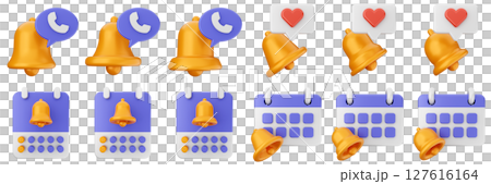 3d notification calendar chat notice alert attention application bell alarm reminder icon set bundle illustration 3d notification calendar chat notice alert attention application bell alarm reminder icon set bundle illustration 127616164